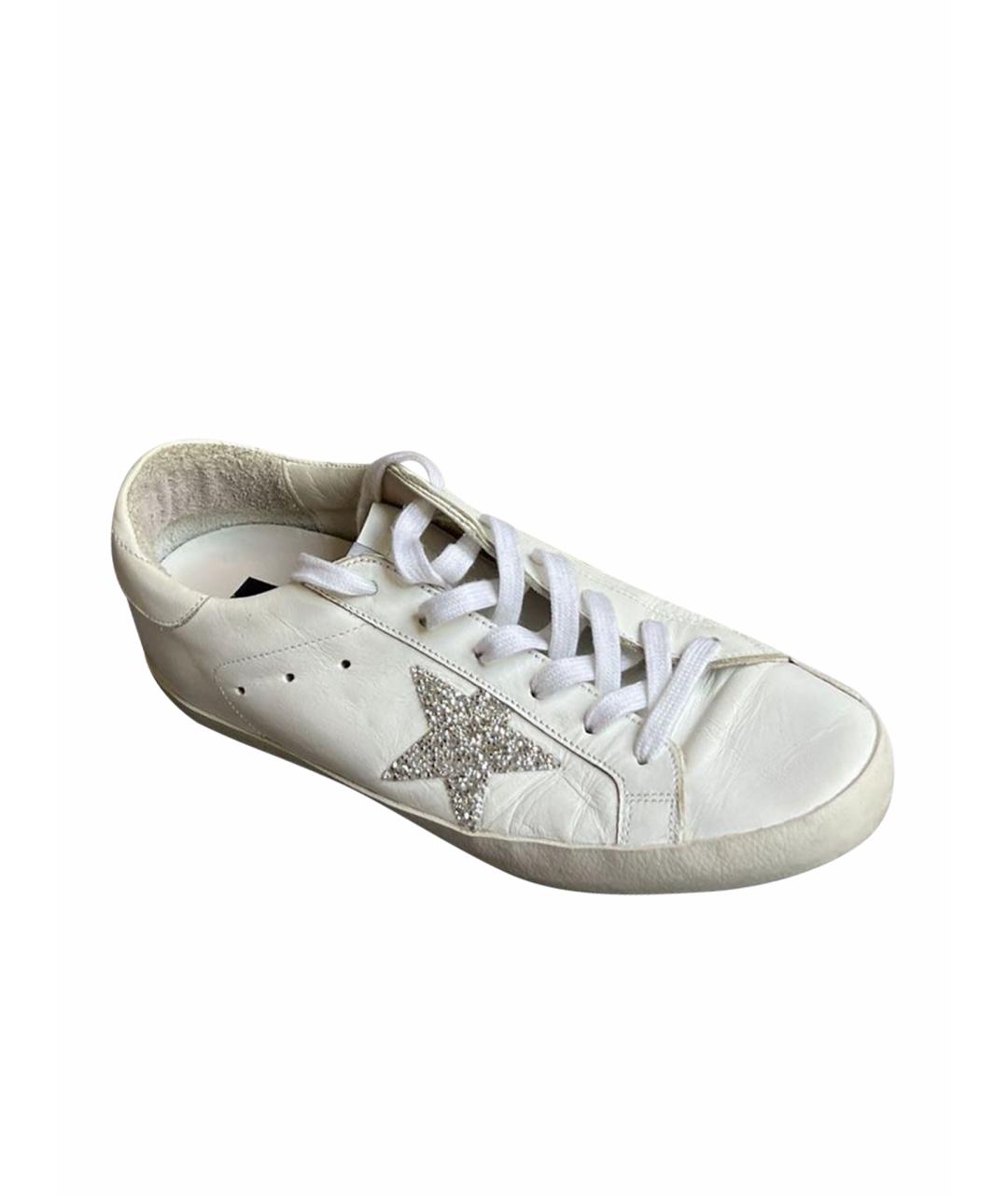 GOLDEN GOOSE Белые кожаные кеды, фото 1