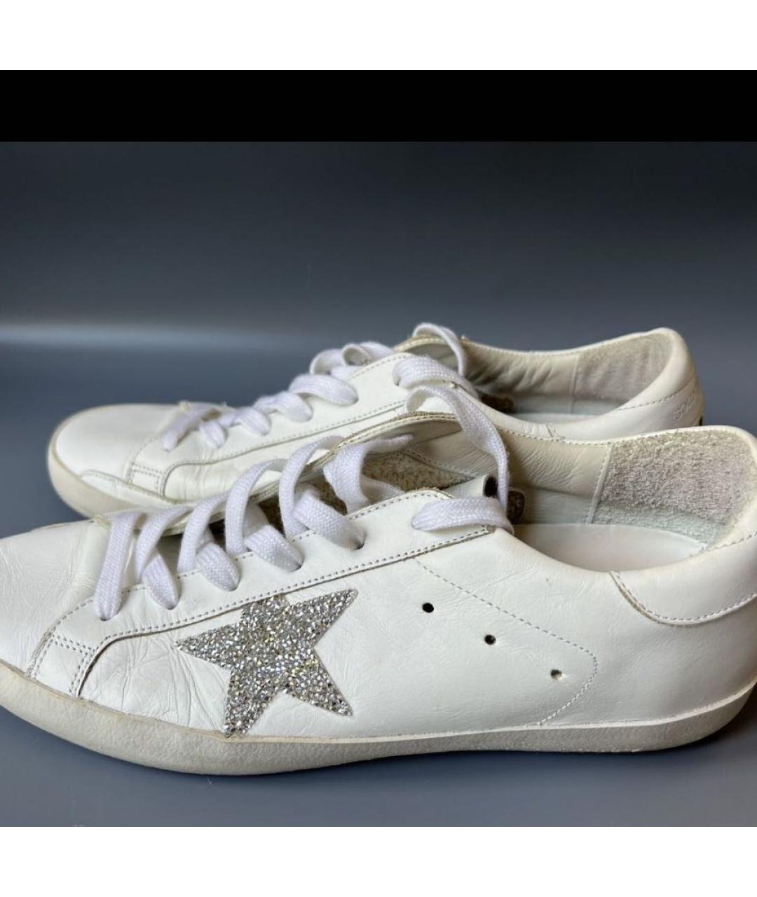 GOLDEN GOOSE Белые кожаные кеды, фото 4