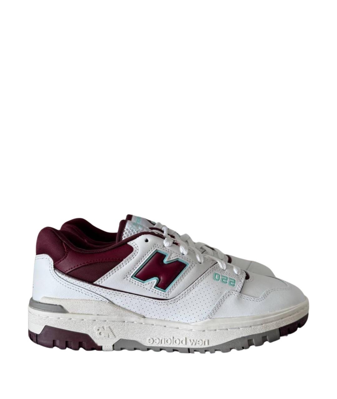 NEW BALANCE Бордовые кожаные низкие кроссовки / кеды, фото 1