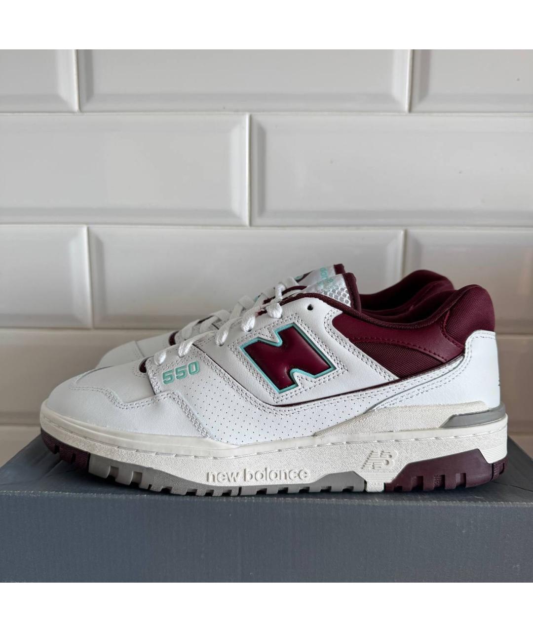 NEW BALANCE Бордовые кожаные низкие кроссовки / кеды, фото 6