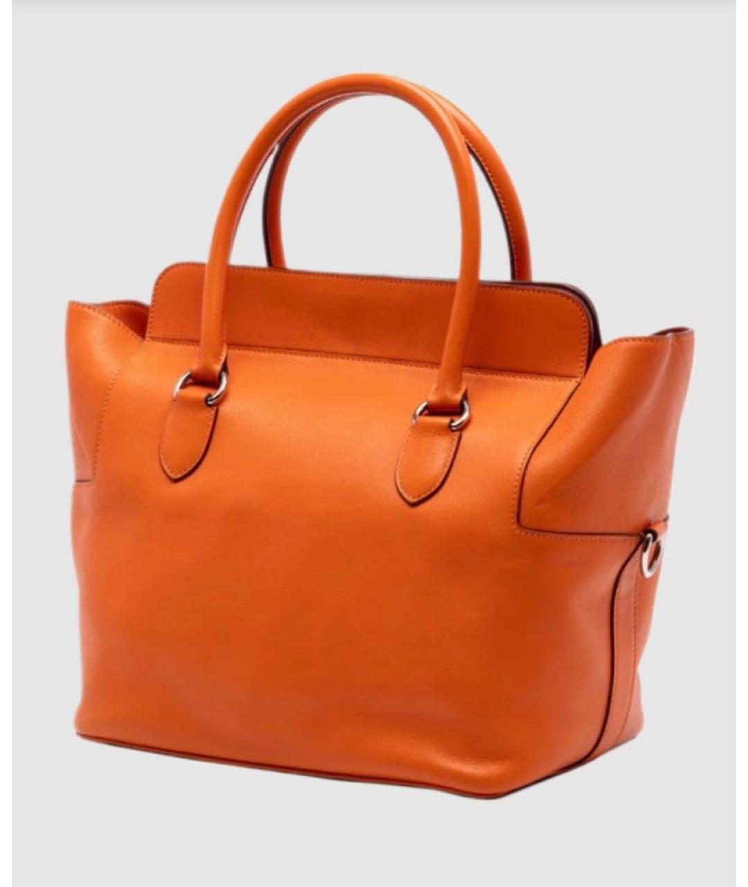 HERMES Оранжевая кожаная сумка через плечо, фото 6