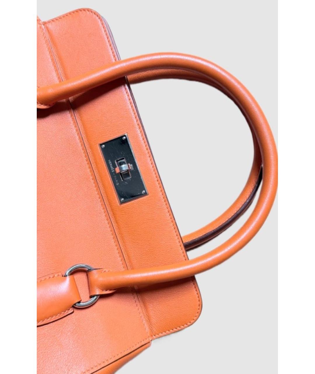 HERMES Оранжевая кожаная сумка через плечо, фото 3