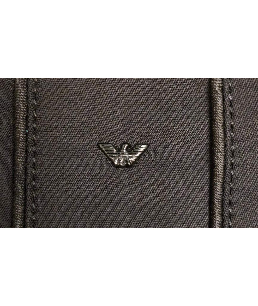 EMPORIO ARMANI Черная хлопко-эластановая юбка миди, фото 4