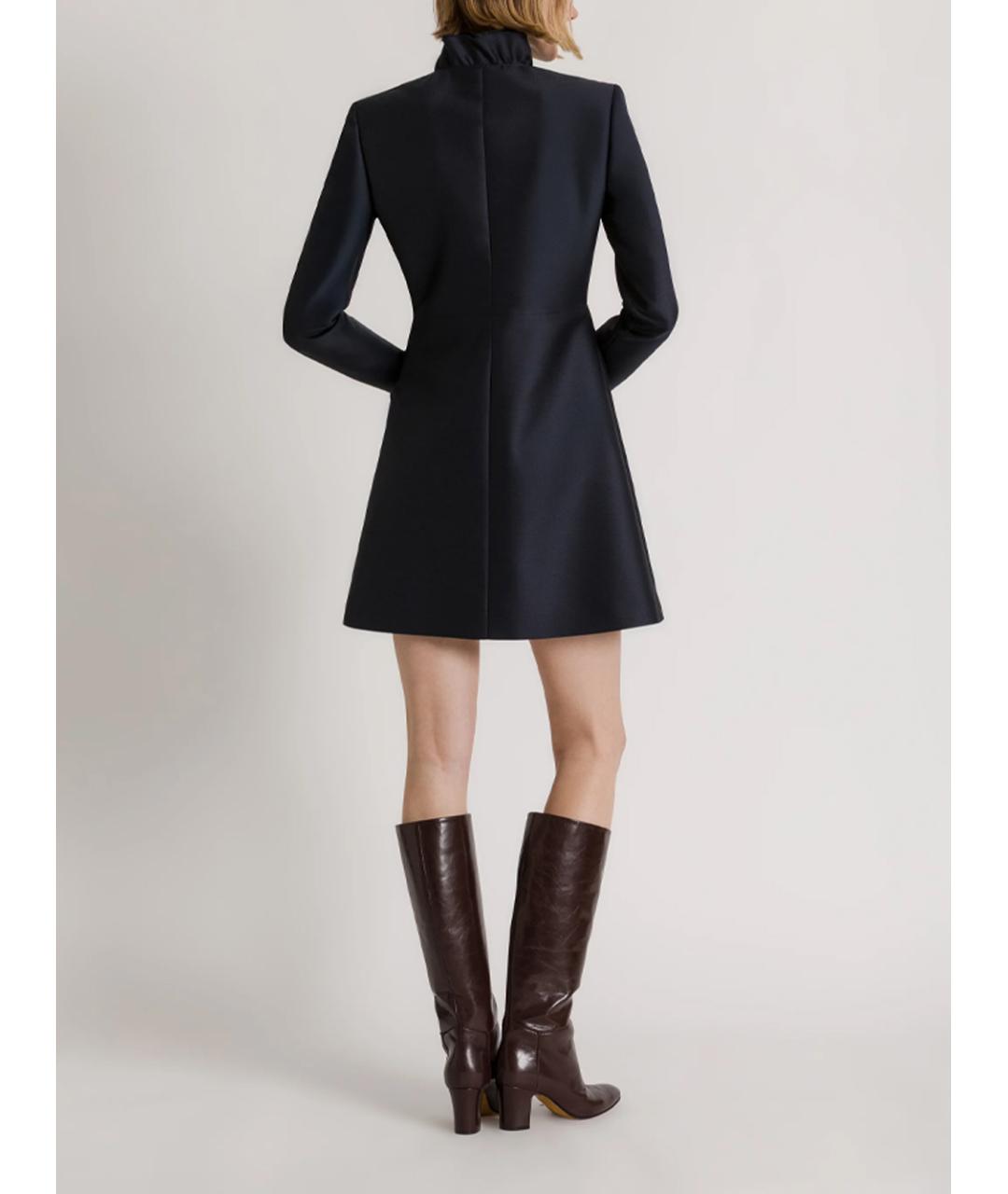 ALBERTA FERRETTI Темно-синее шерстяное платье, фото 3