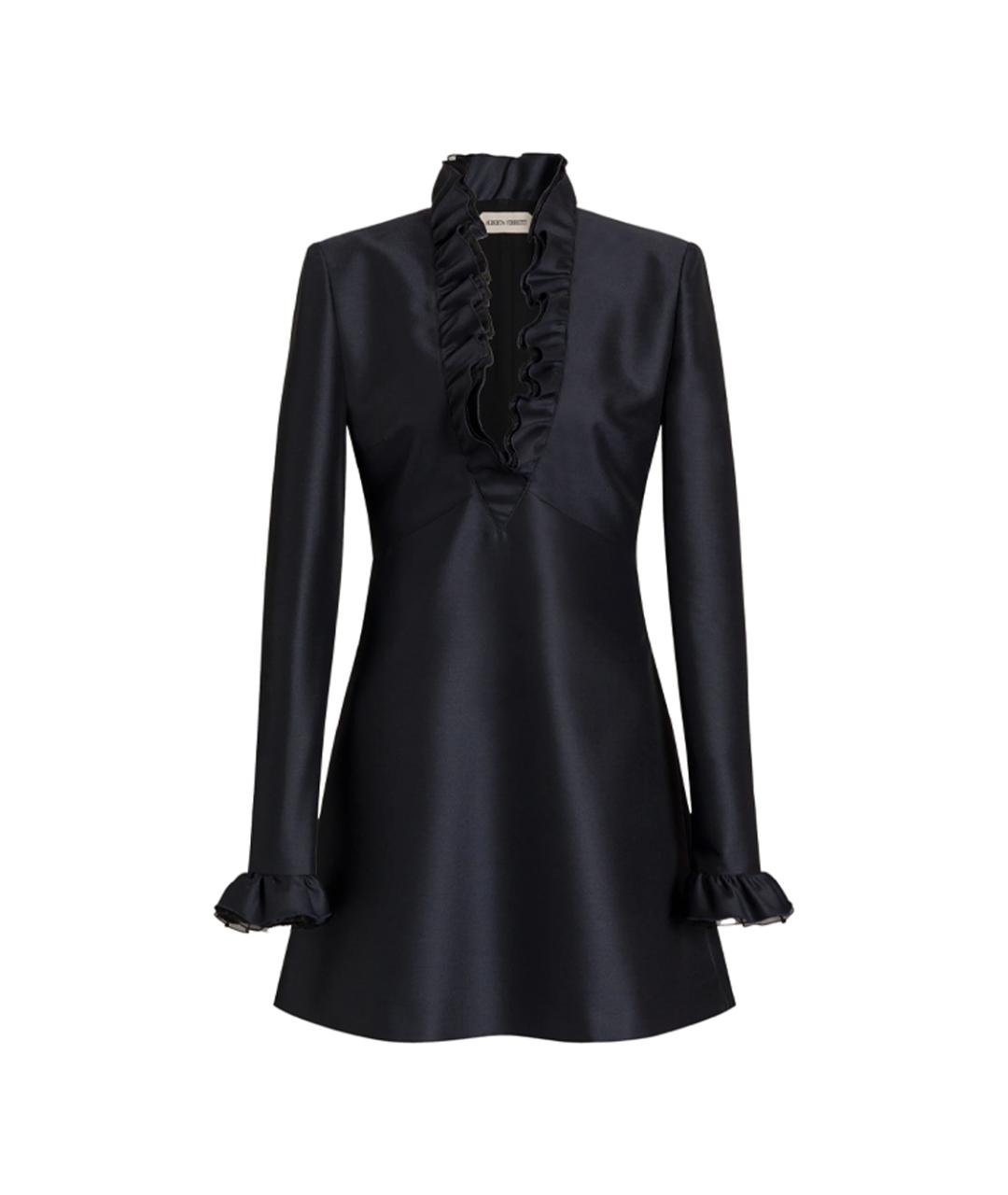 ALBERTA FERRETTI Темно-синее шерстяное платье, фото 1