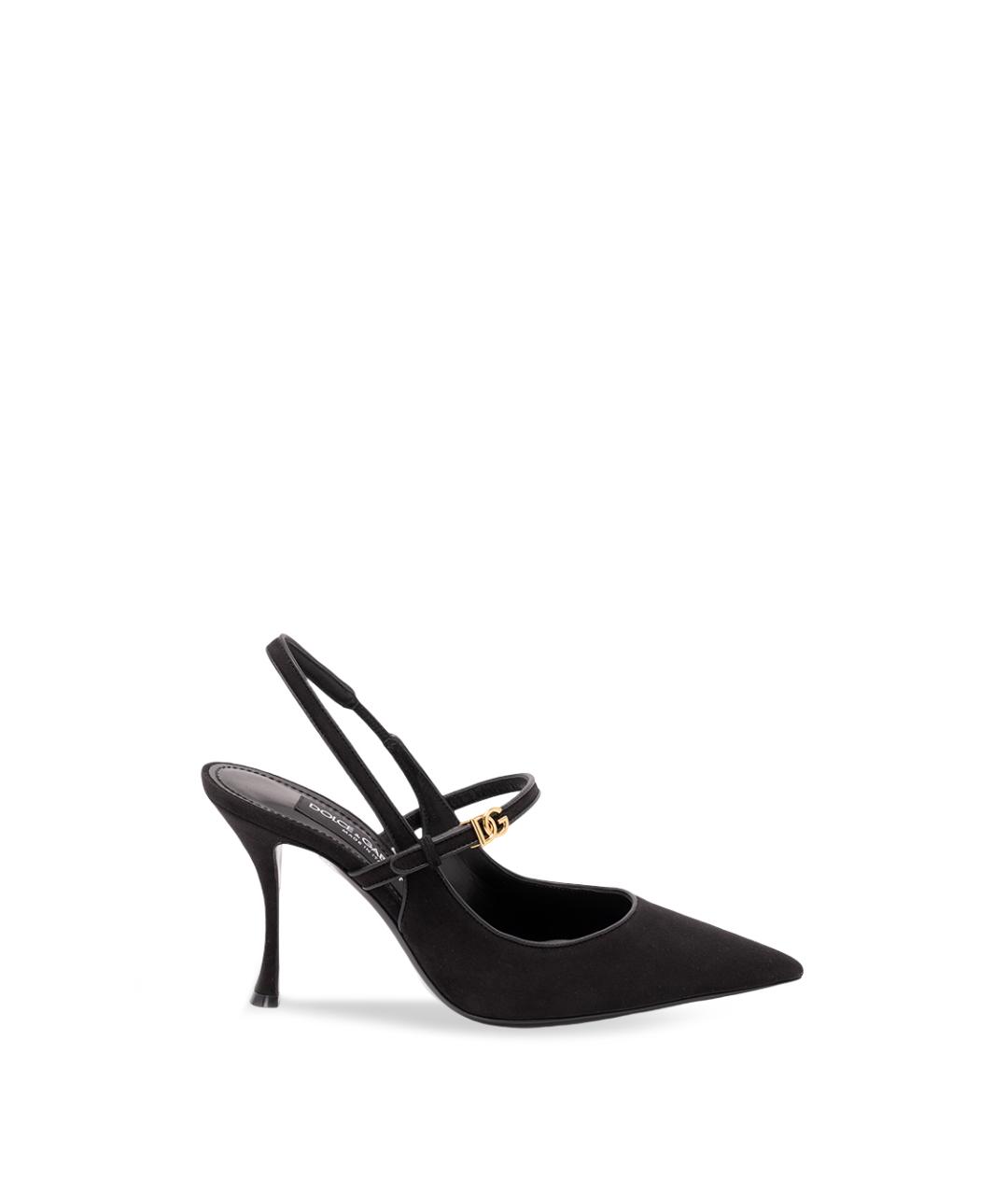 DOLCE&GABBANA Черные кожаные туфли, фото 1
