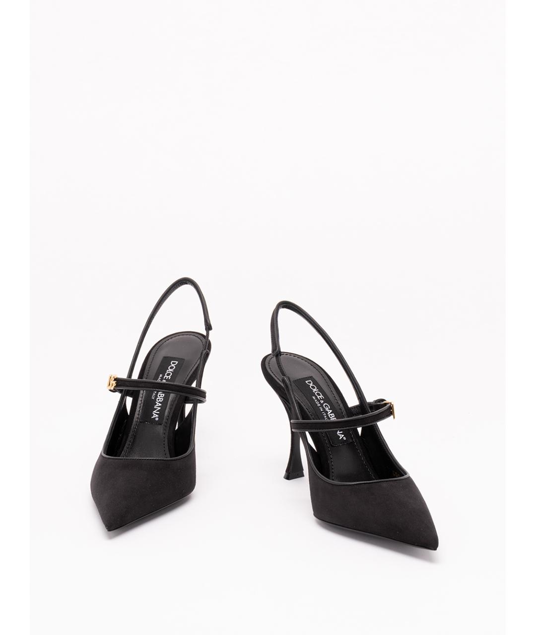 DOLCE&GABBANA Черные кожаные туфли, фото 2