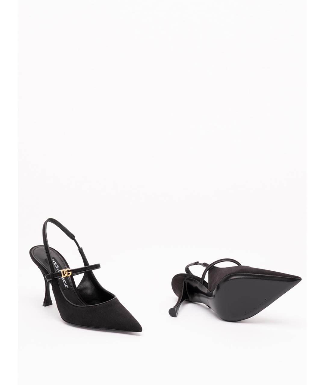 DOLCE&GABBANA Черные кожаные туфли, фото 4