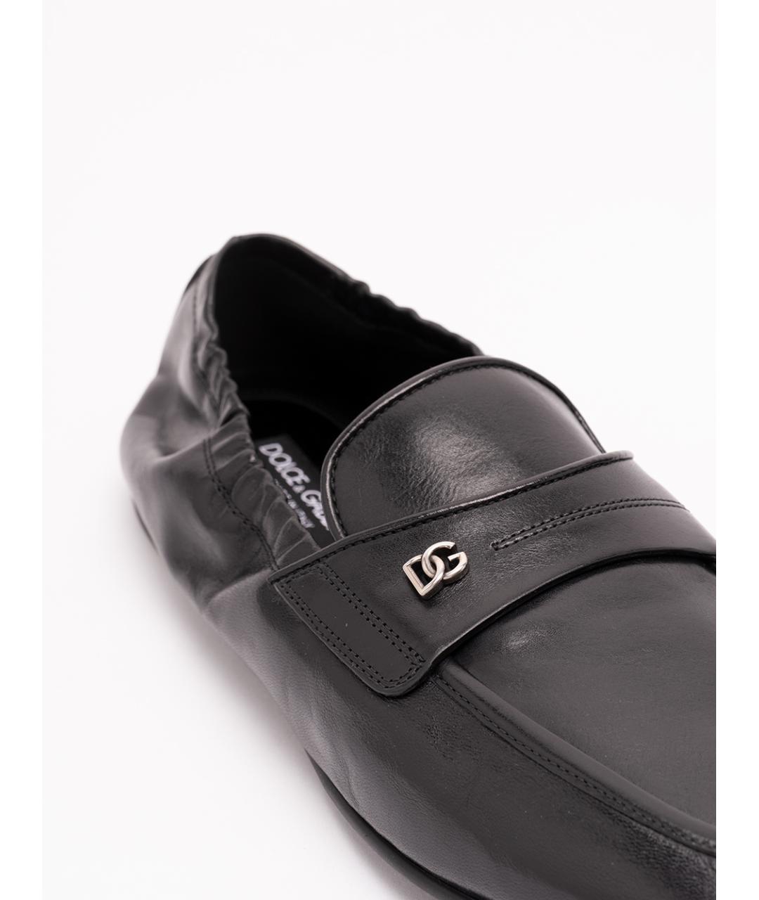 DOLCE&GABBANA Черные кожаные лоферы, фото 5