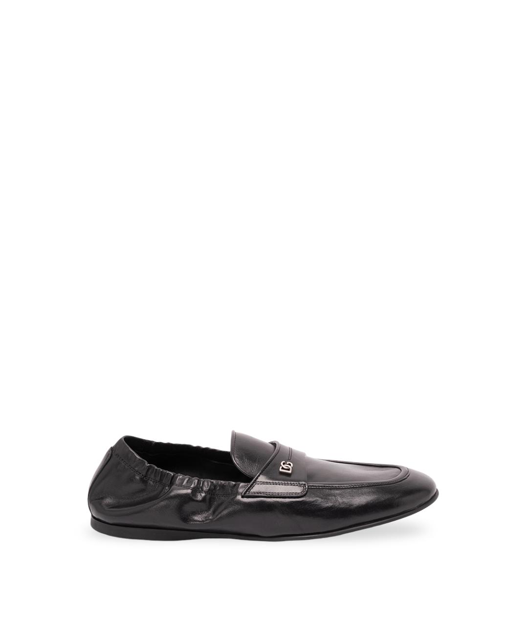 DOLCE&GABBANA Черные кожаные лоферы, фото 1