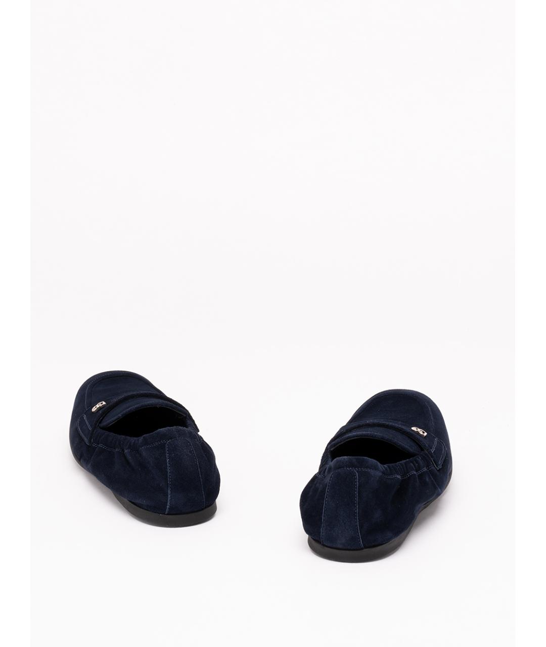 DOLCE&GABBANA Синие кожаные лоферы, фото 3
