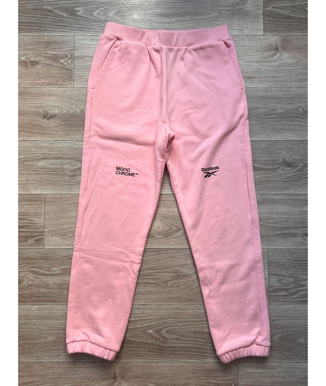 REEBOK Розовые хлопковые повседневные брюки, фото 2