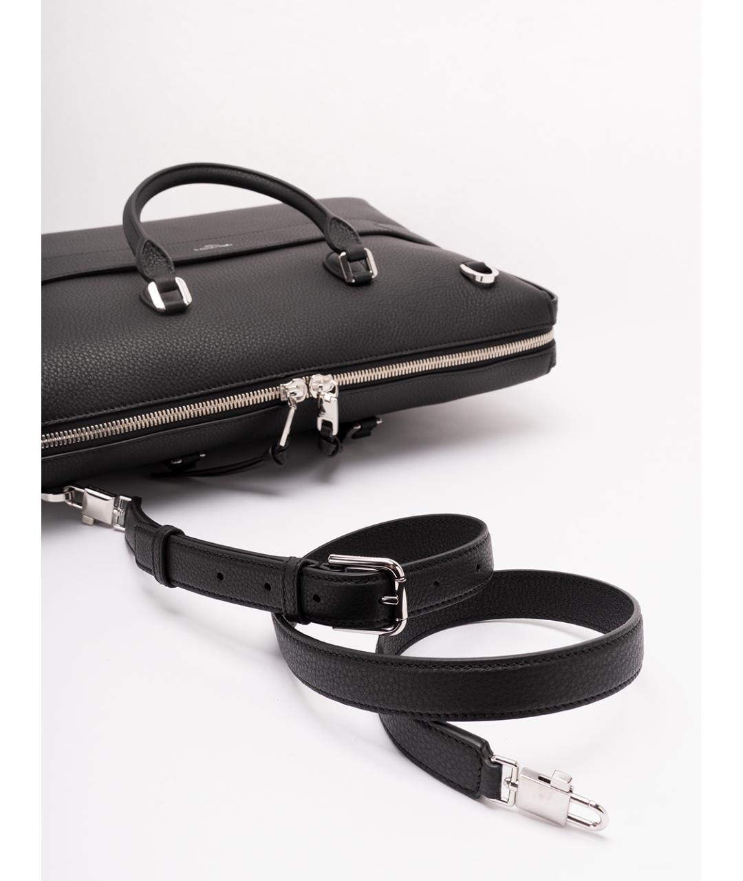 DOLCE&GABBANA Черный кожаный портфель, фото 4
