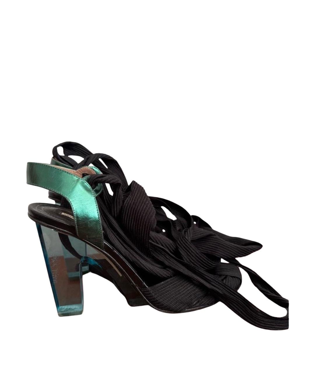 DRIES VAN NOTEN Черные текстильные туфли, фото 1