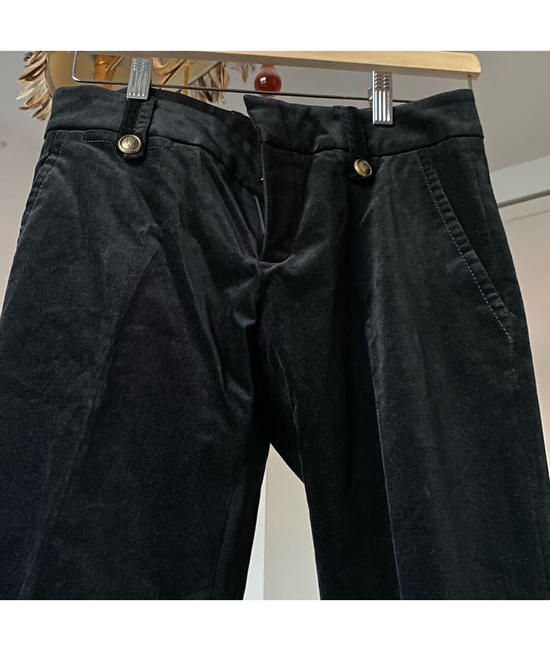 GUCCI Черные бархатные прямые брюки, фото 2
