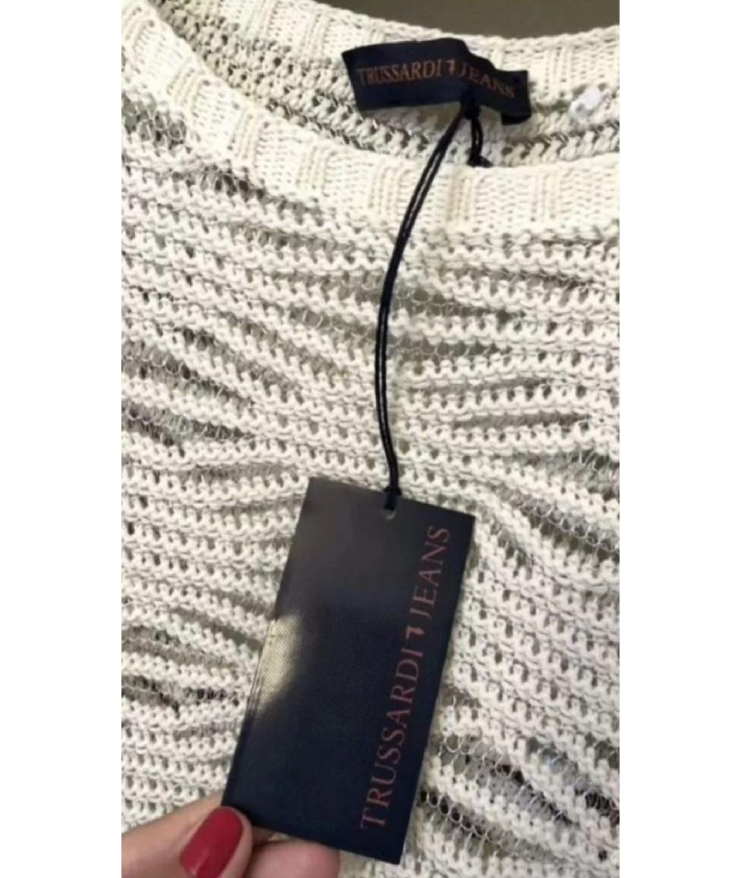 TRUSSARDI JEANS Бежевый хлопковый джемпер / свитер, фото 4