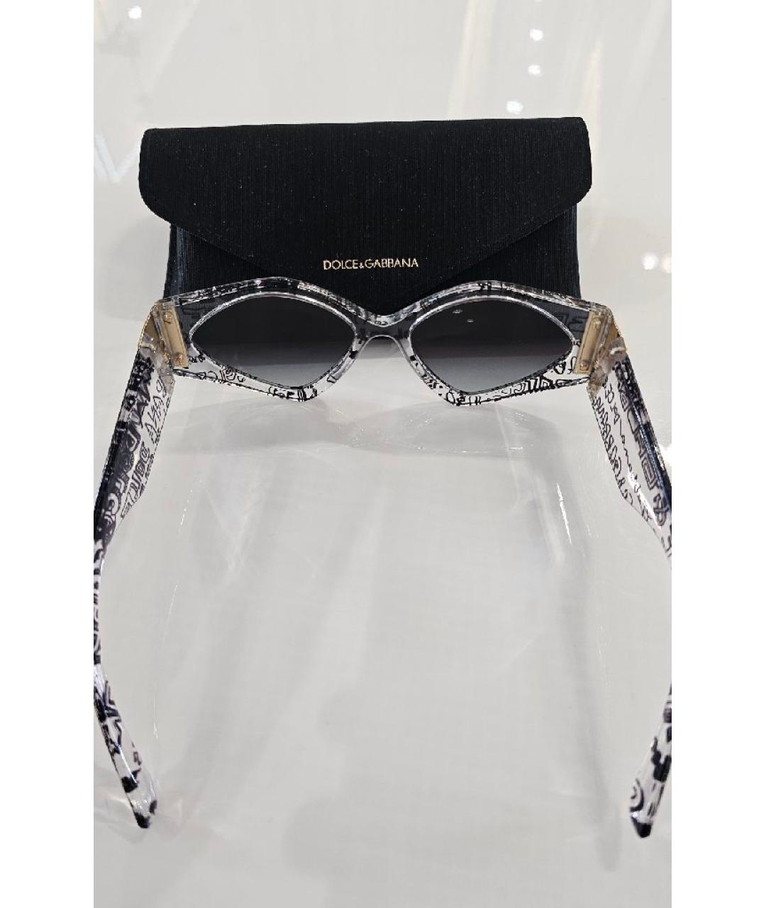 DOLCE&GABBANA Белые пластиковые солнцезащитные очки, фото 3