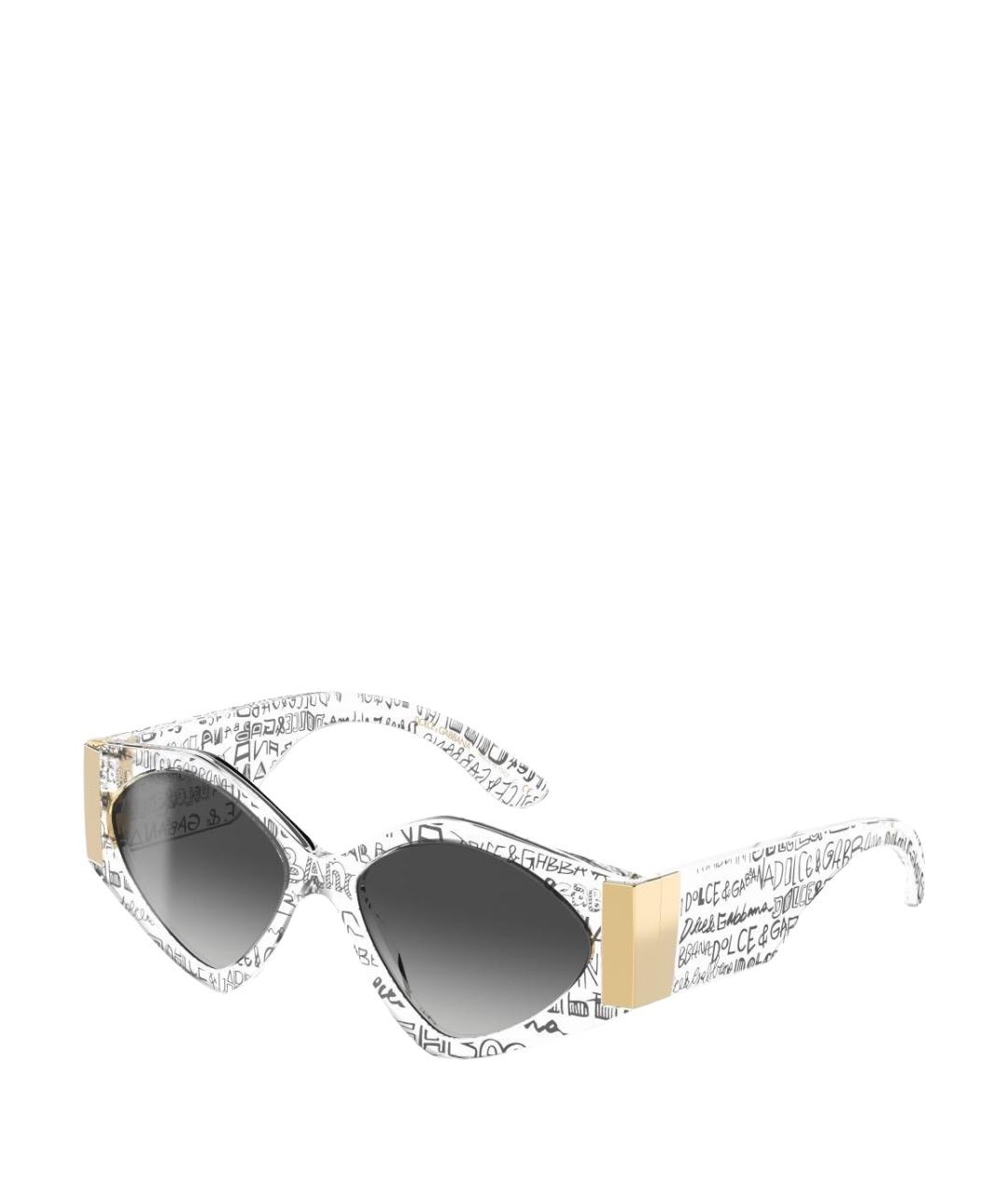 DOLCE&GABBANA Белые пластиковые солнцезащитные очки, фото 1