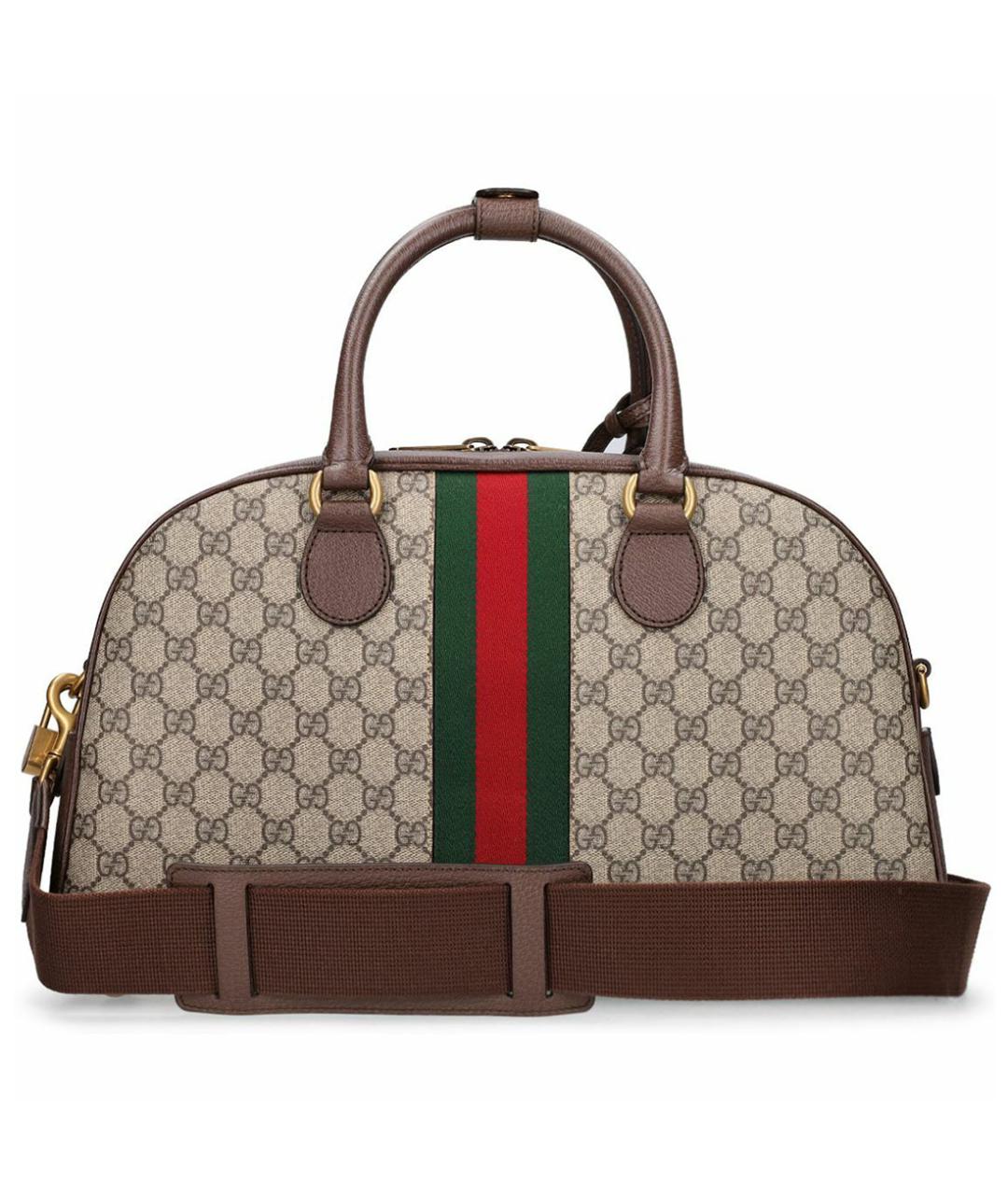 GUCCI Коричневая кожаная дорожная/спортивная сумка, фото 3