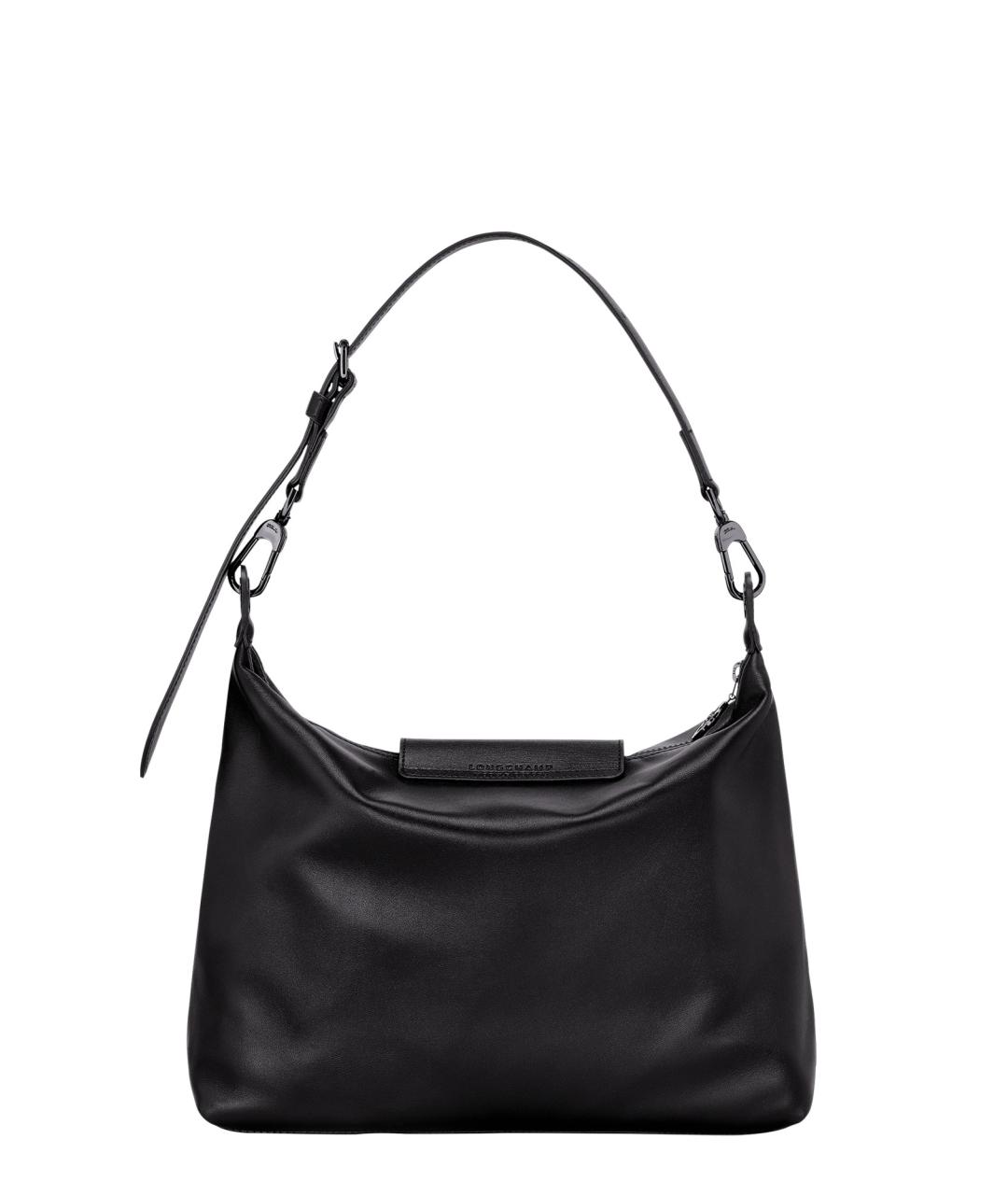 LONGCHAMP Черная кожаная сумка через плечо, фото 2