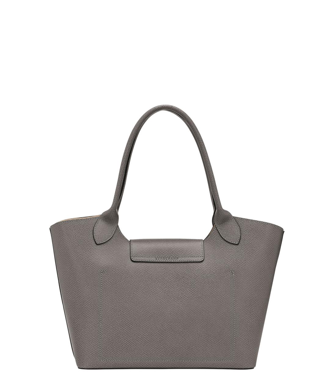 LONGCHAMP Серая кожаная сумка тоут, фото 2