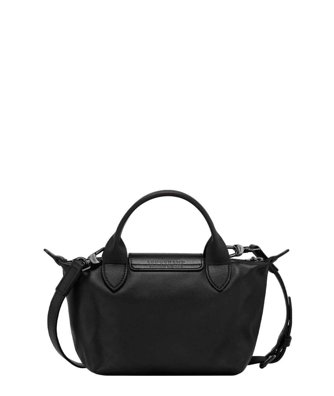 LONGCHAMP Черная кожаная сумка тоут, фото 2