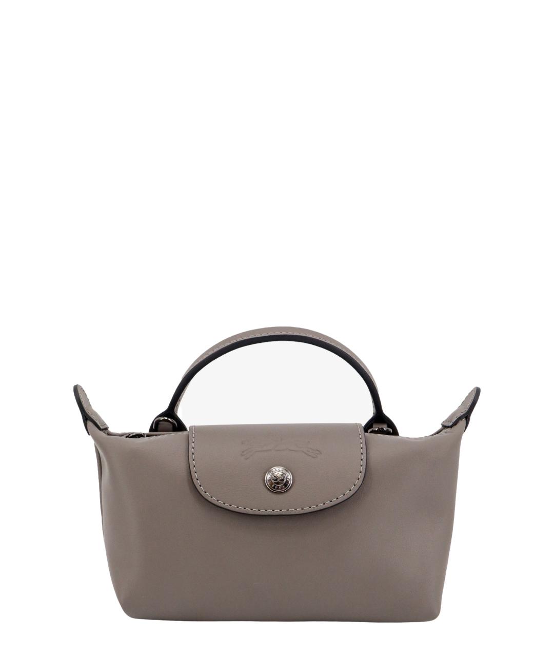 LONGCHAMP Серая кожаная сумка тоут, фото 1