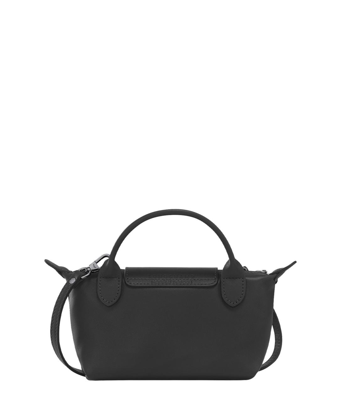 LONGCHAMP Черная кожаная сумка тоут, фото 2