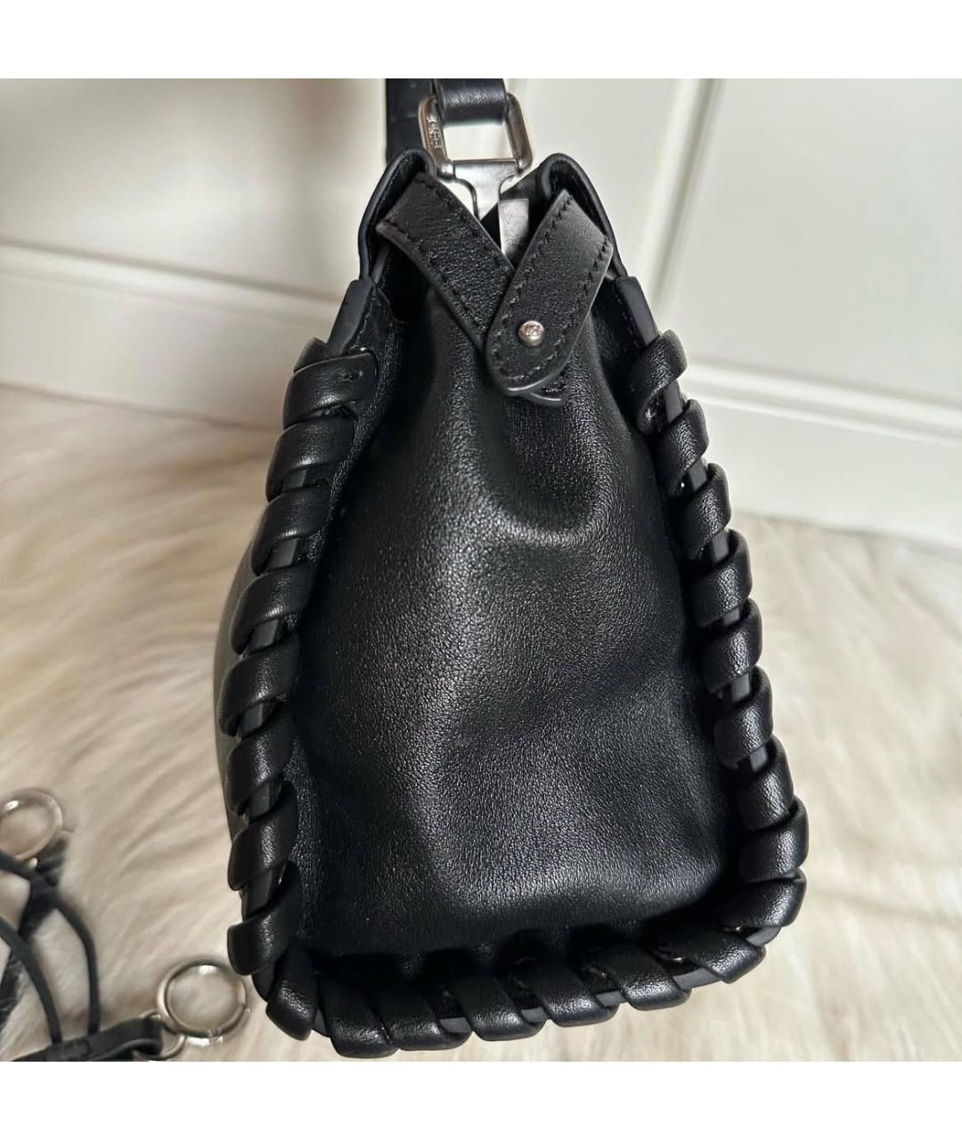 FENDI Черная кожаная сумка с короткими ручками, фото 4