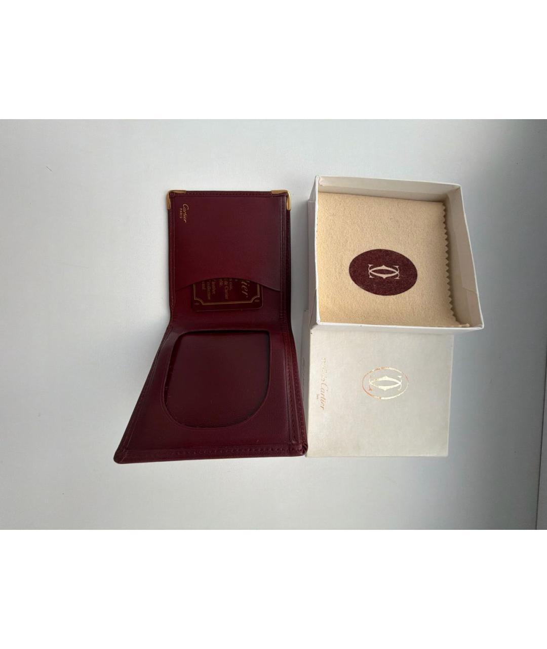 CARTIER Бордовый кожаный кошелек, фото 4