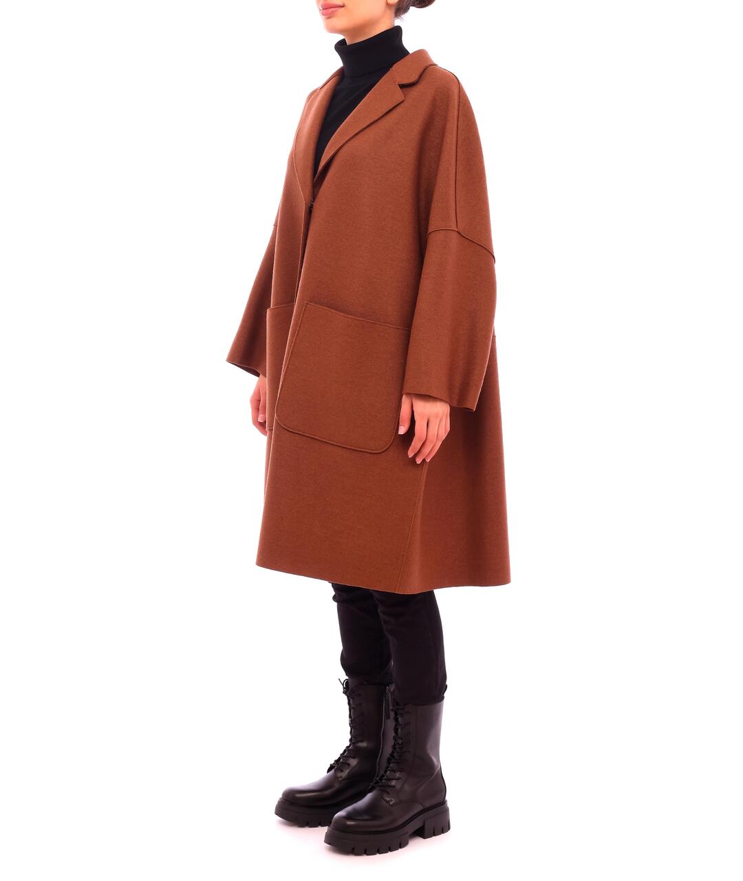 HERNO Коричневое шерстяное пальто, фото 3
