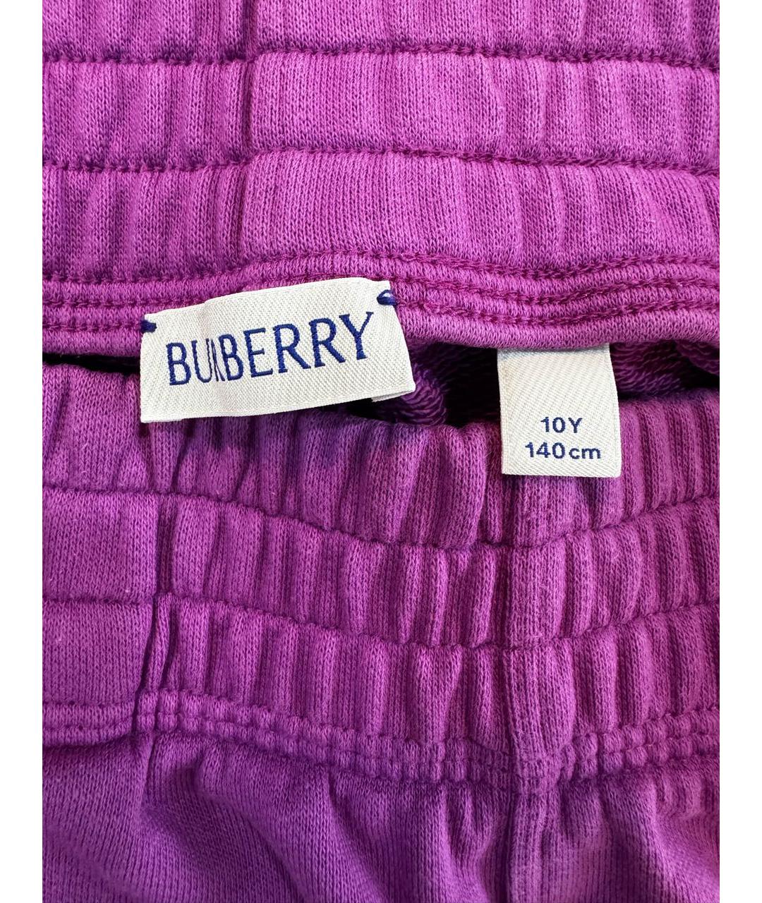 BURBERRY Фиолетовые хлопковые брюки и шорты, фото 4