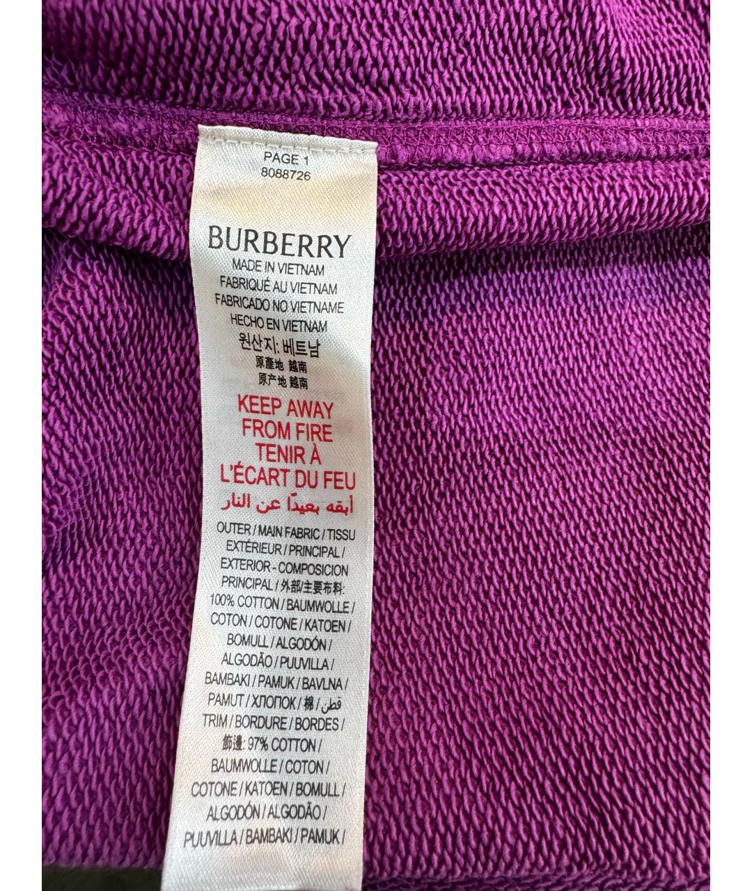 BURBERRY Фиолетовые хлопковые брюки и шорты, фото 5