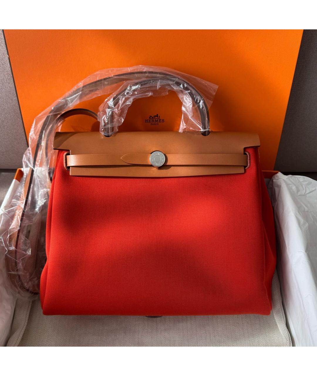 HERMES Красная тканевая сумка через плечо, фото 2