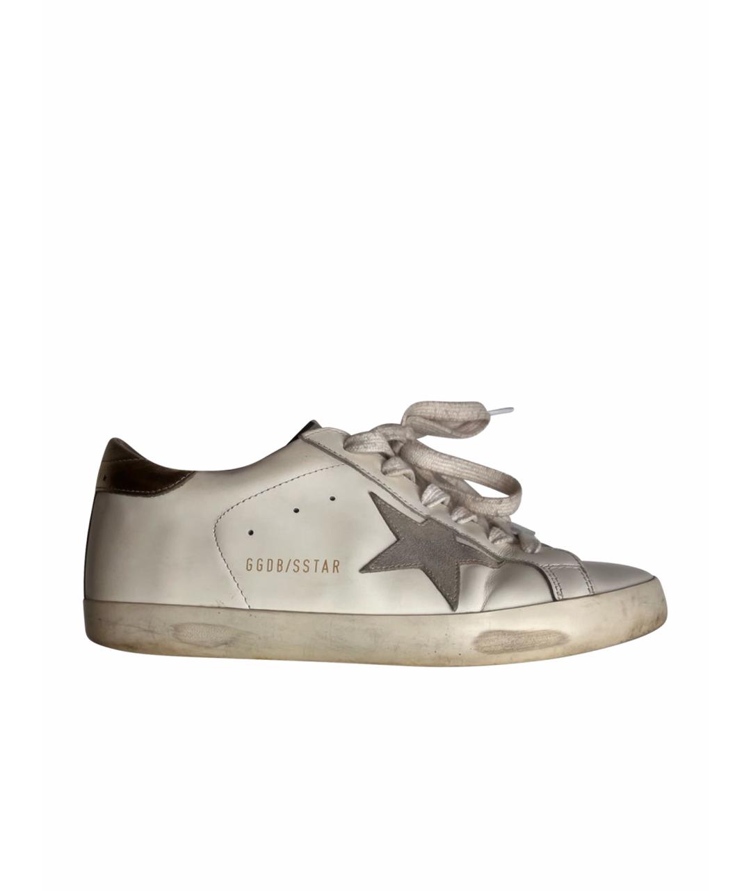 GOLDEN GOOSE Белые кожаные кеды, фото 1