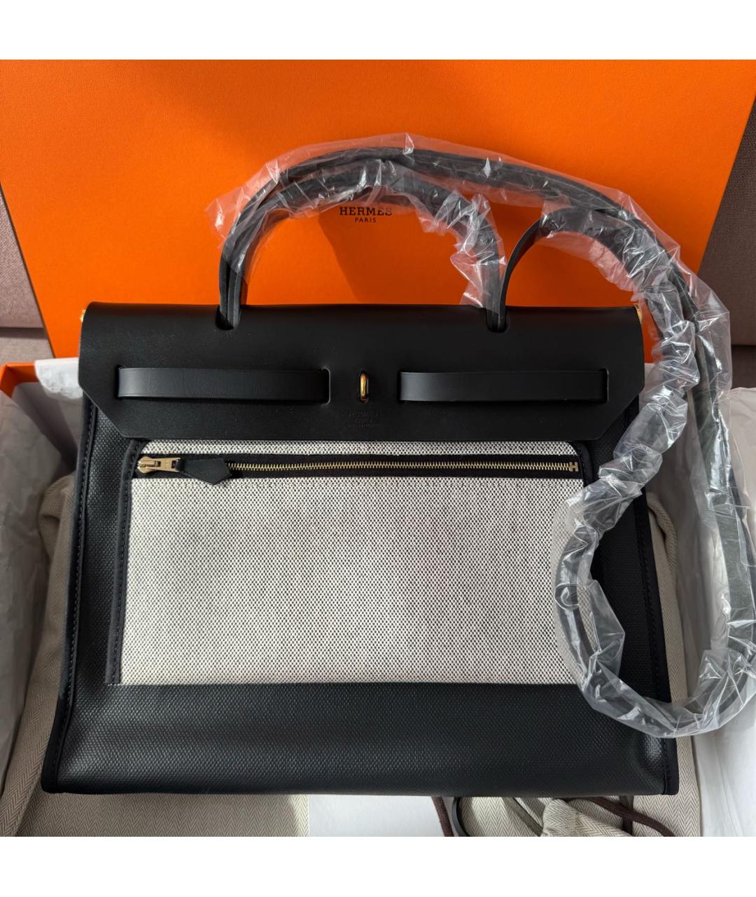 HERMES Черная тканевая сумка через плечо, фото 3