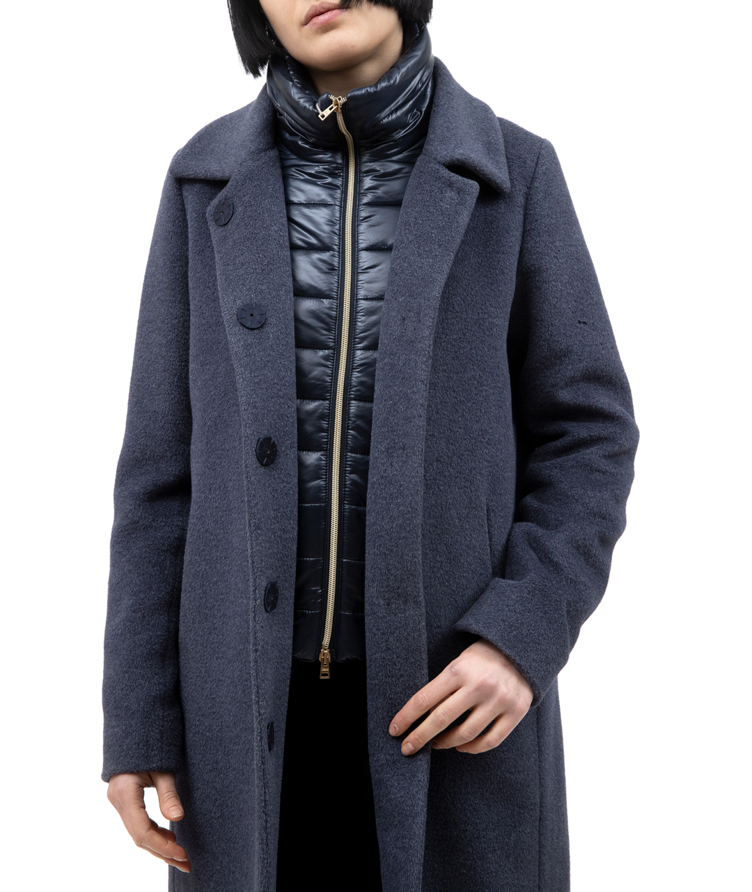 HERNO Синее кашемировое пальто, фото 4