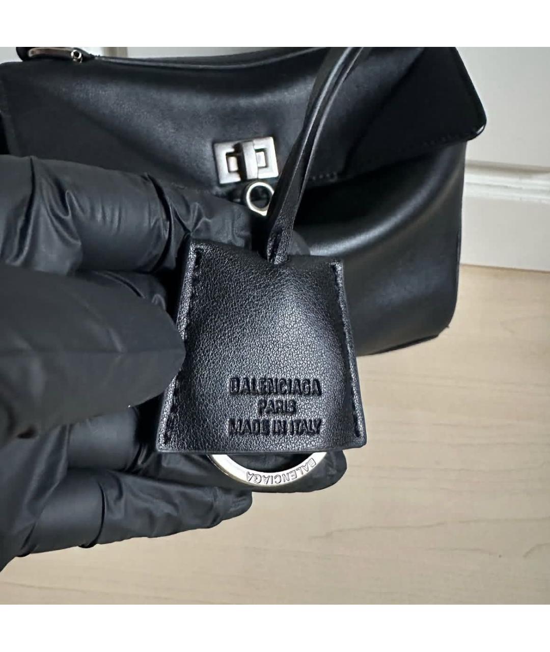BALENCIAGA Черная кожаная сумка через плечо, фото 3