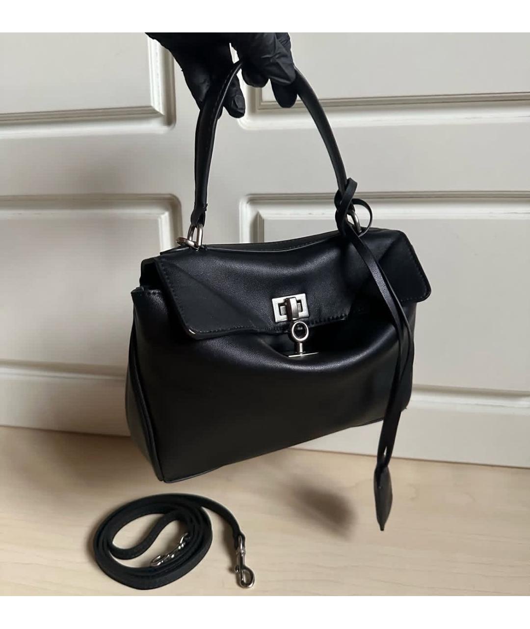 BALENCIAGA Черная кожаная сумка через плечо, фото 2