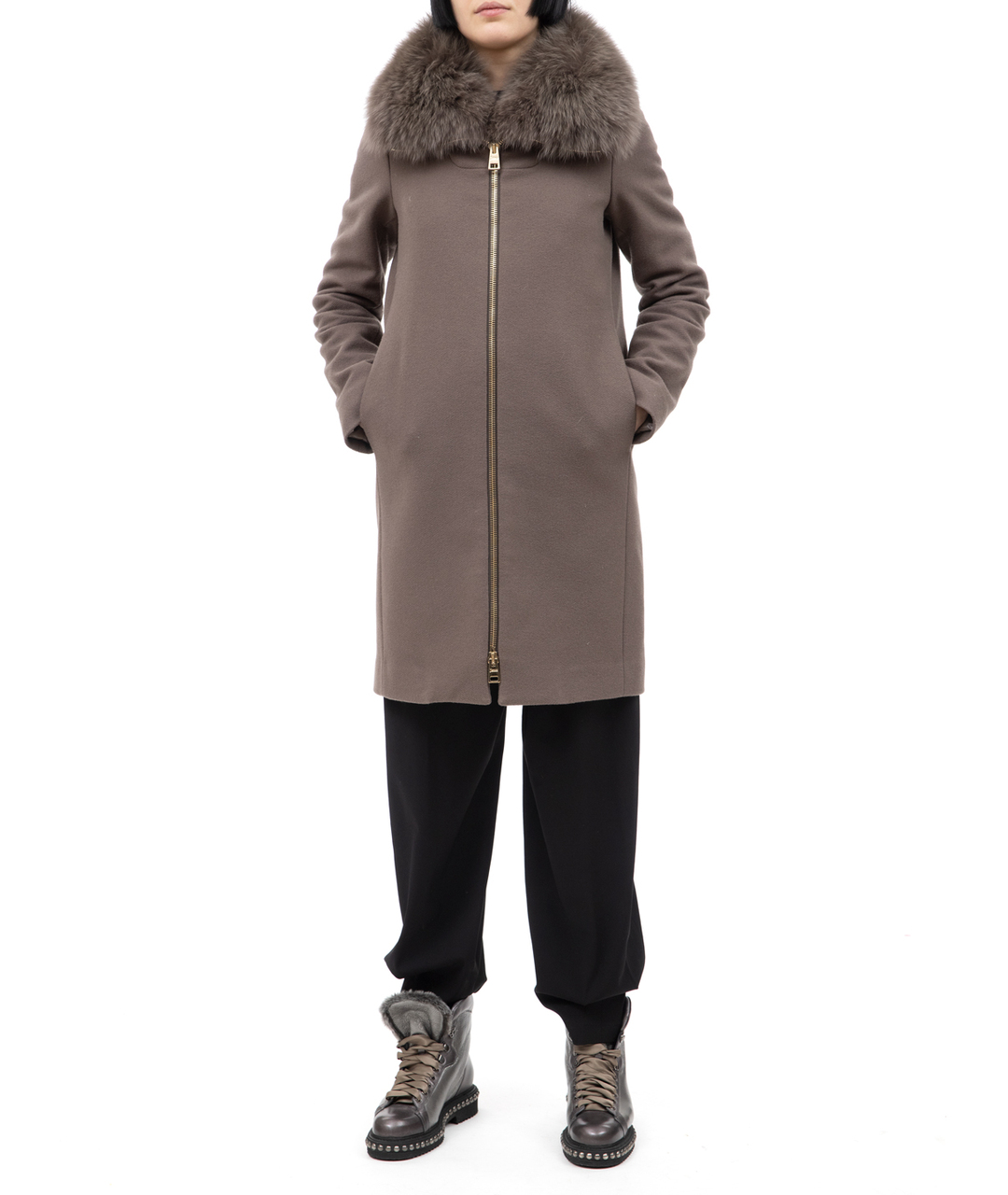 HERNO Коричневое кашемировое пальто, фото 3