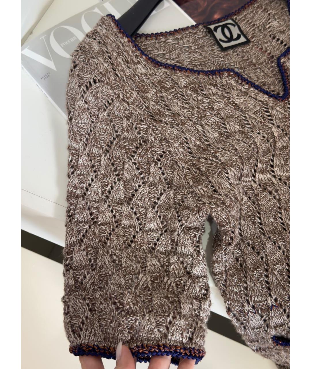 CHANEL Коричневое шерстяное повседневное платье, фото 2