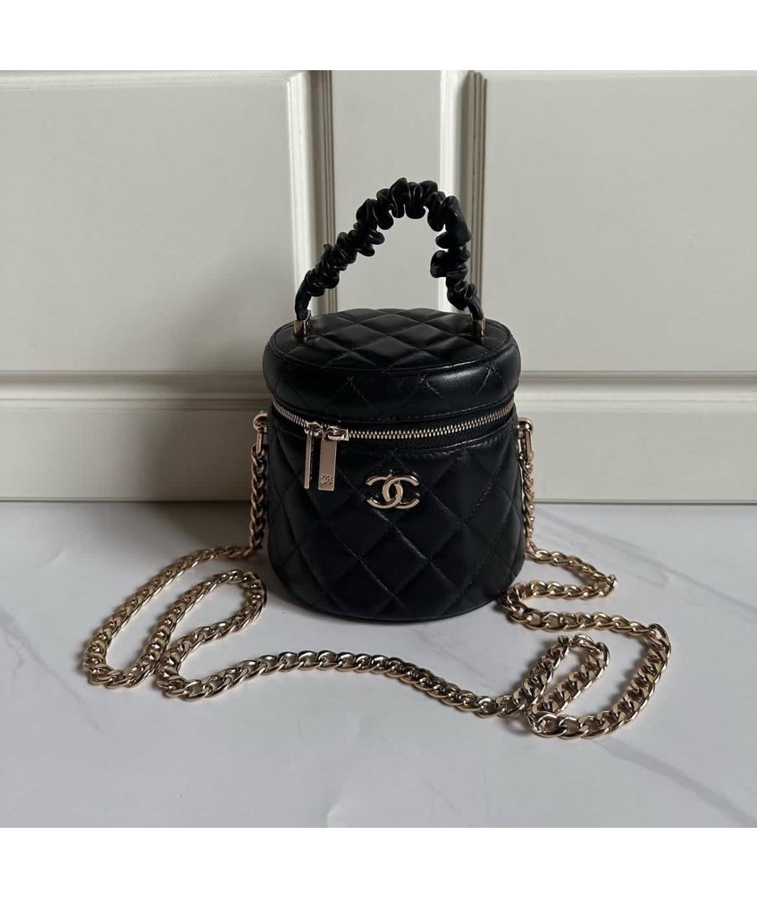 CHANEL Черная кожаная сумка через плечо, фото 6