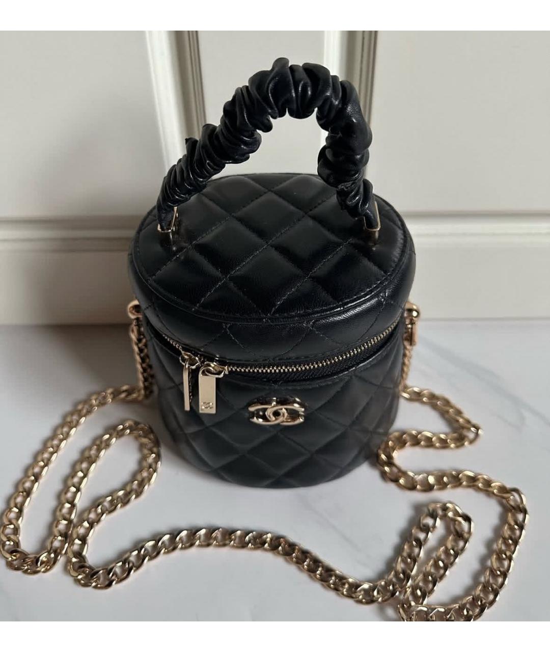 CHANEL Черная кожаная сумка через плечо, фото 3