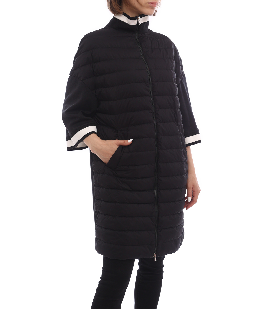 HERNO Черное полиамидовое пальто, фото 5