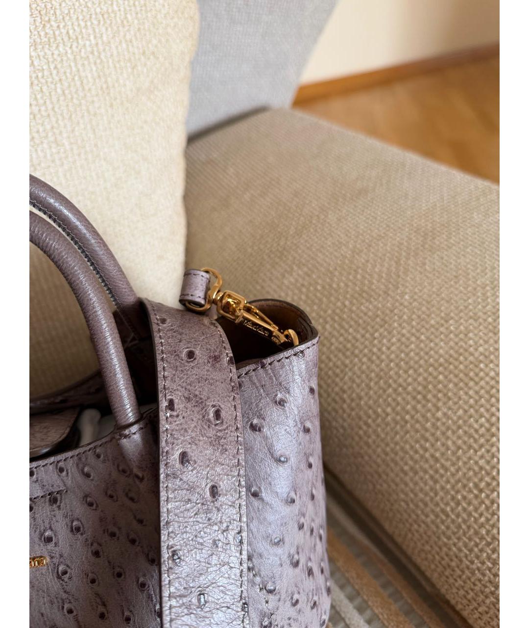 MAX MARA Фиолетовая сумка тоут из экзотической кожи, фото 4