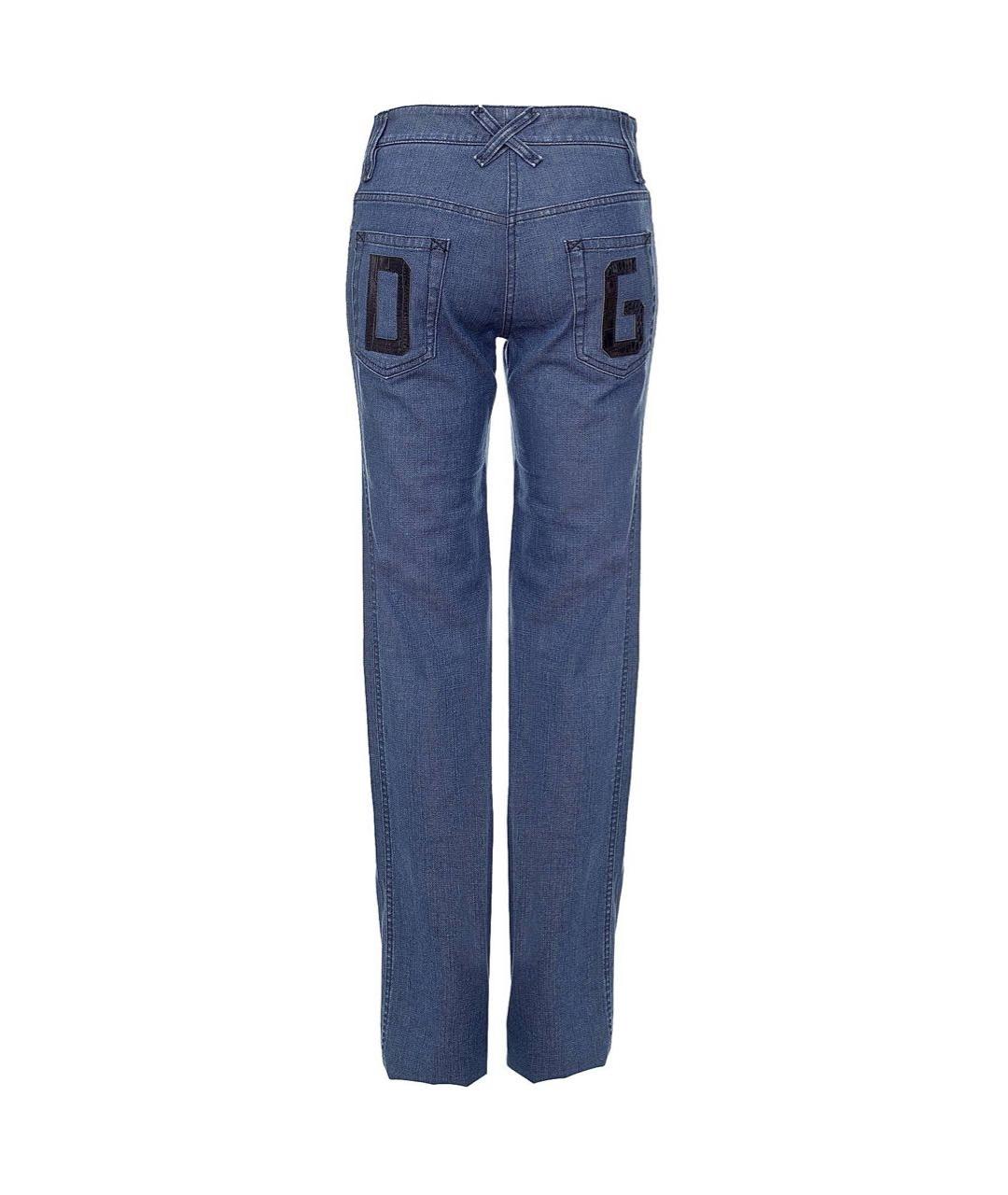 DOLCE&GABBANA Синие хлопковые прямые джинсы, фото 2
