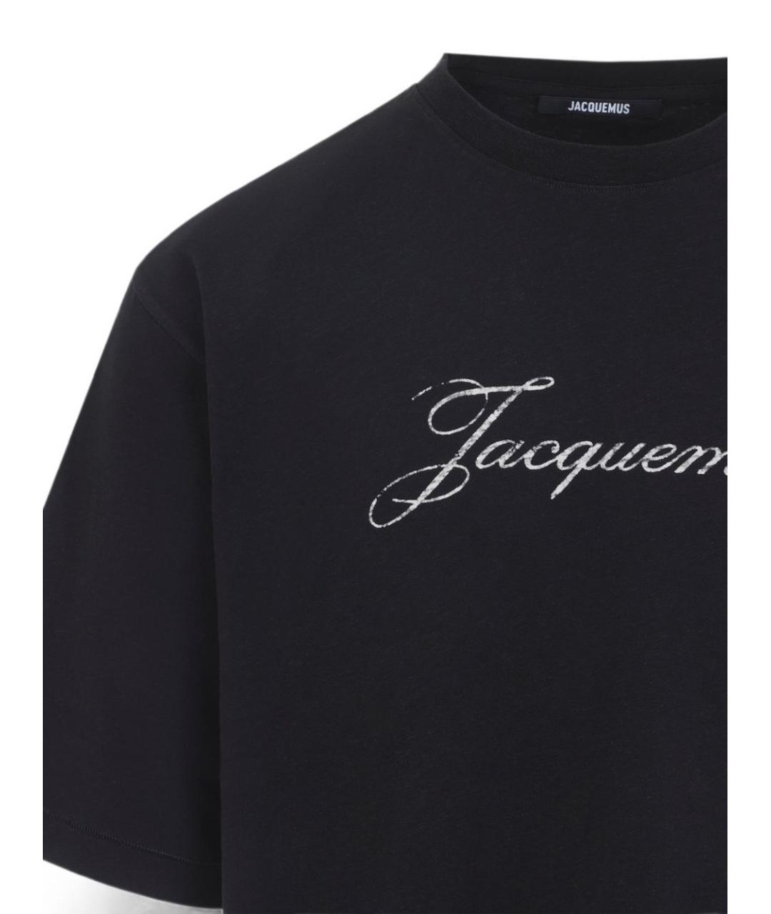 JACQUEMUS Черная хлопковая футболка, фото 2