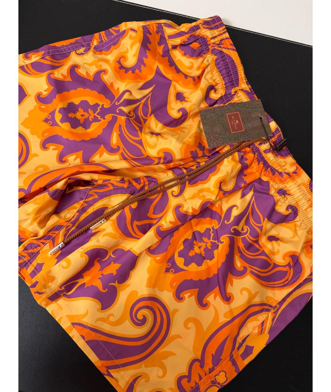 ETRO Оранжевые полиэстеровые шорты, фото 3