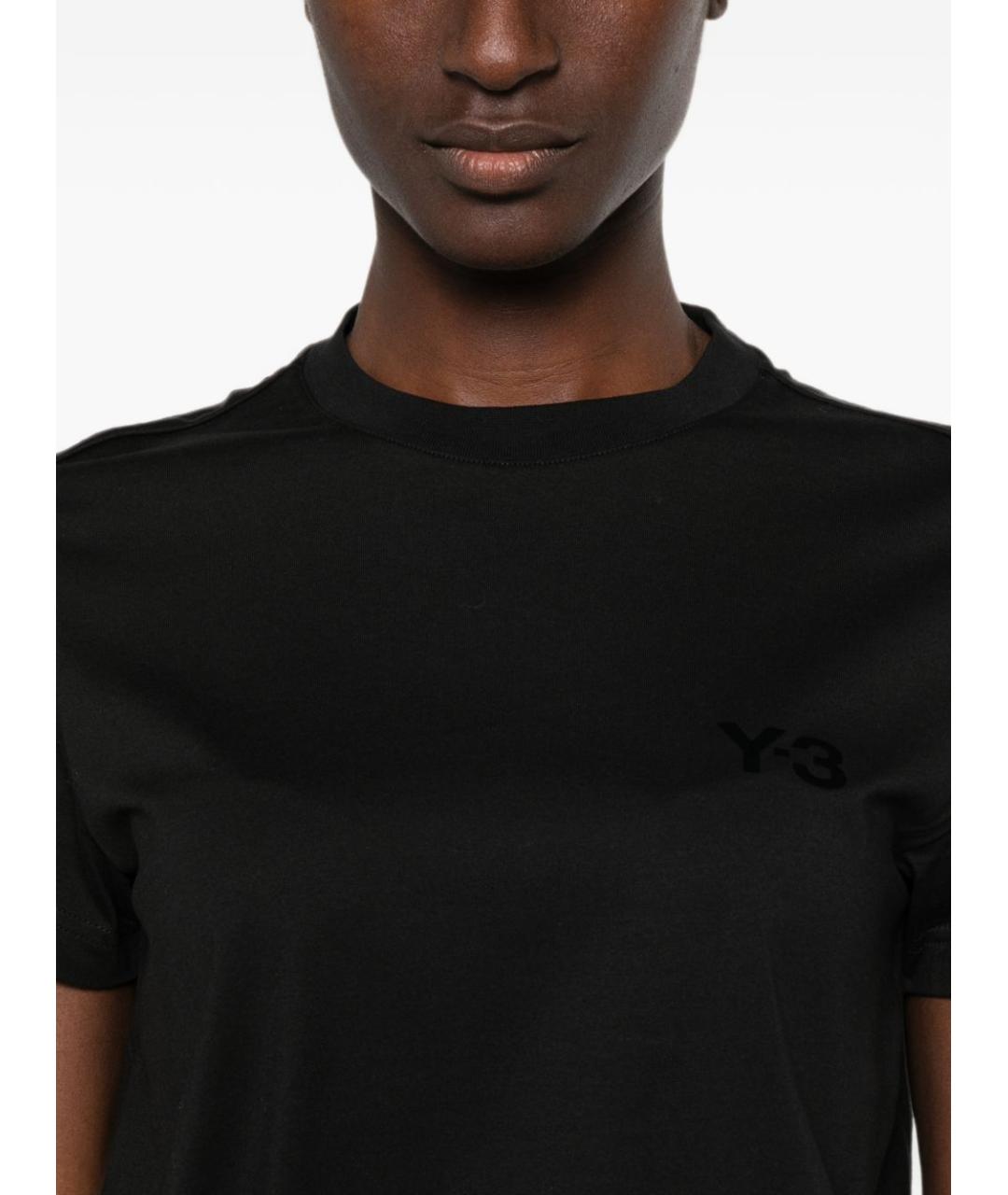 Y-3 Черная хлопковая футболка, фото 5