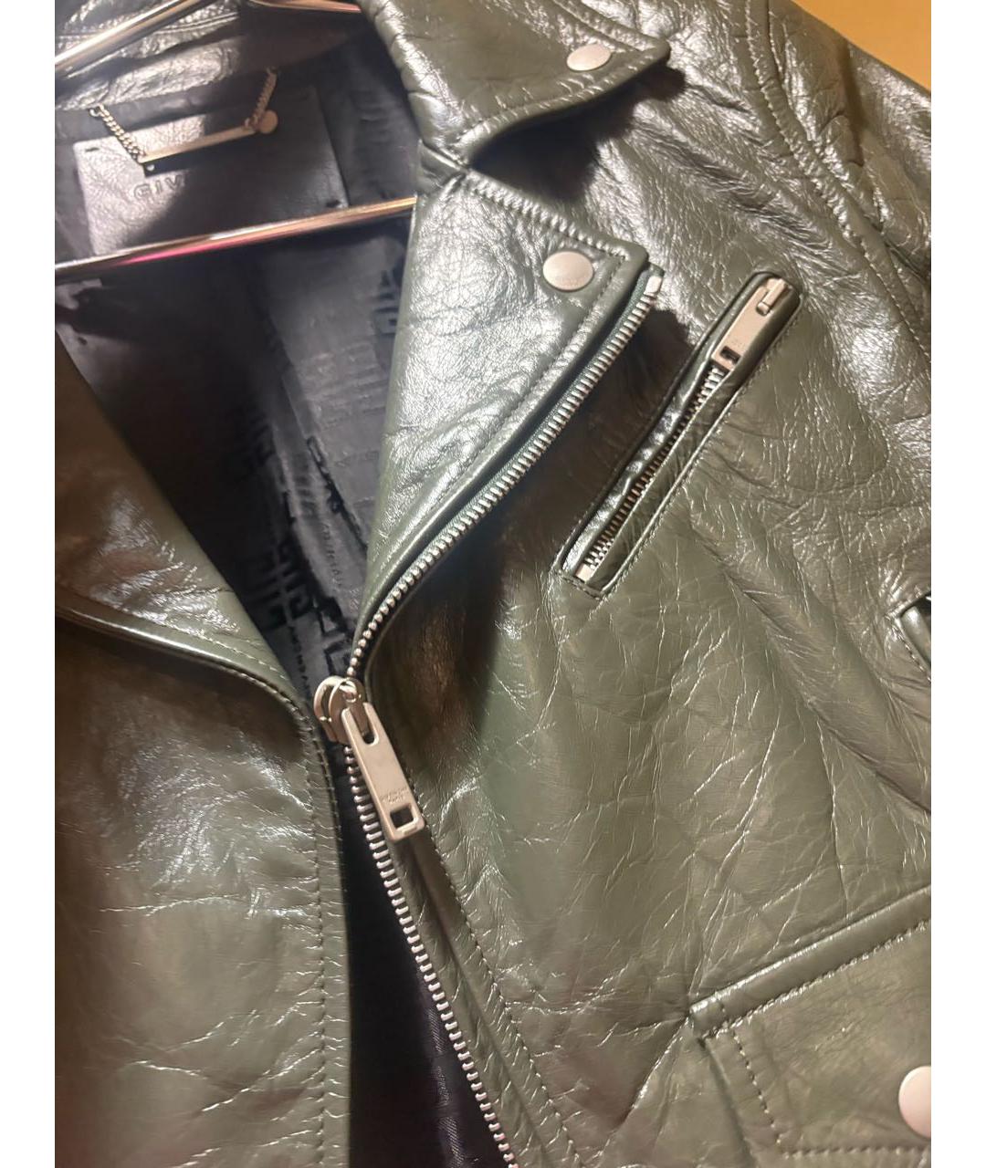GIVENCHY Зеленая кожаная куртка, фото 5